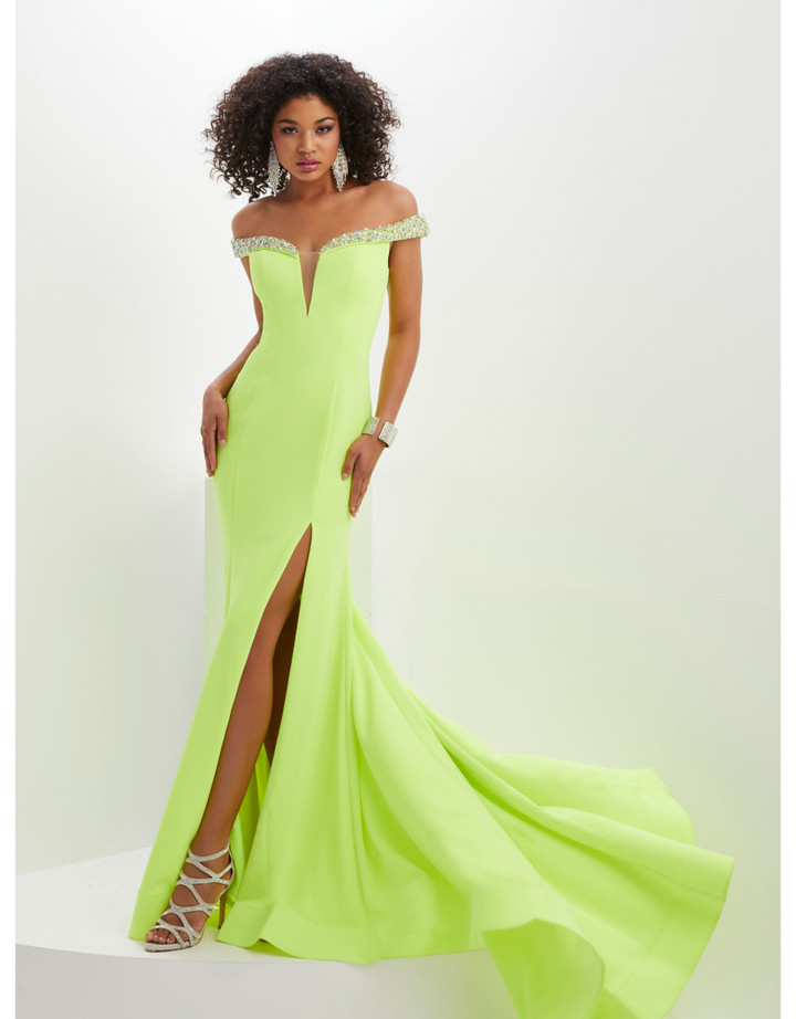 House of Wu 14129 Off-shoulder Heavy Jersey Panoply Gown