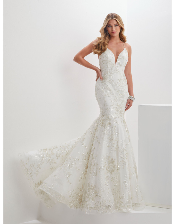 House of Wu 14138 Sequin Floral Lace Mermaid Panoply Gown
