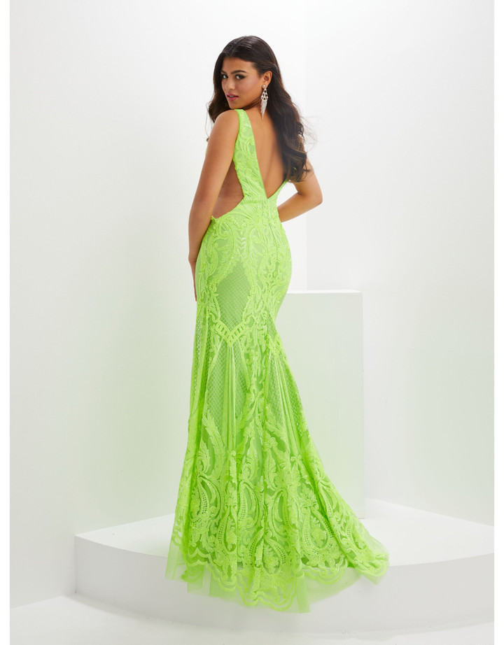 House of Wu 14142 Sequin Pattern Sleeveless Panoply Gown