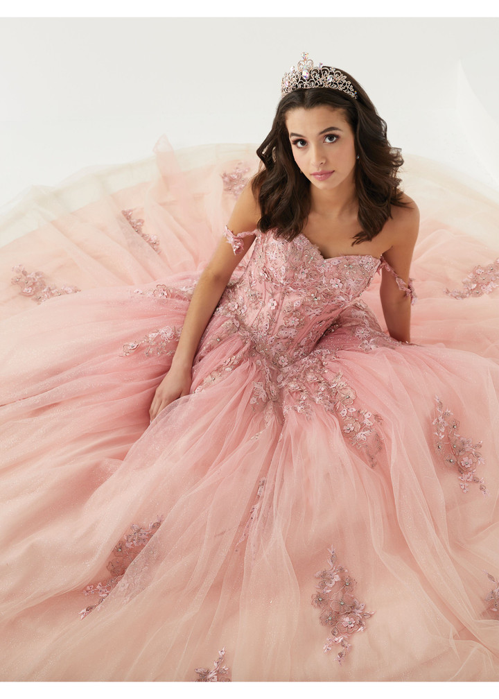 House of Wu 56470 Off Shoulder Neck Sleeveless Fiesta Gown