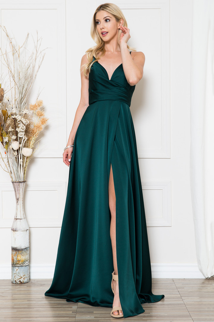 Amelia Couture BZ012 V-neck Sleeveless Long Dress
