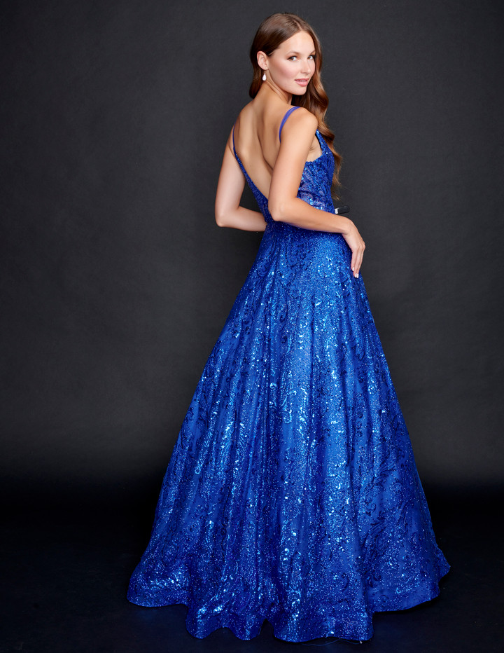 Nina Canacci 4304 Sleeveless V-neck Open Back Prom Dress