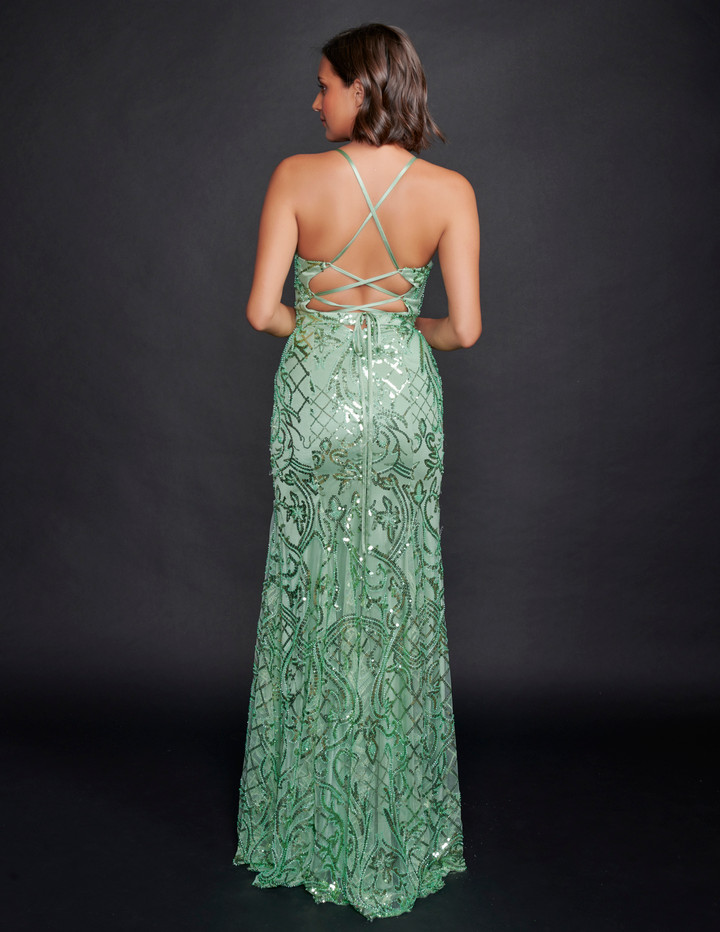 Nina Canacci 6579 Sleeveless Fitted Floor Length Prom Dress