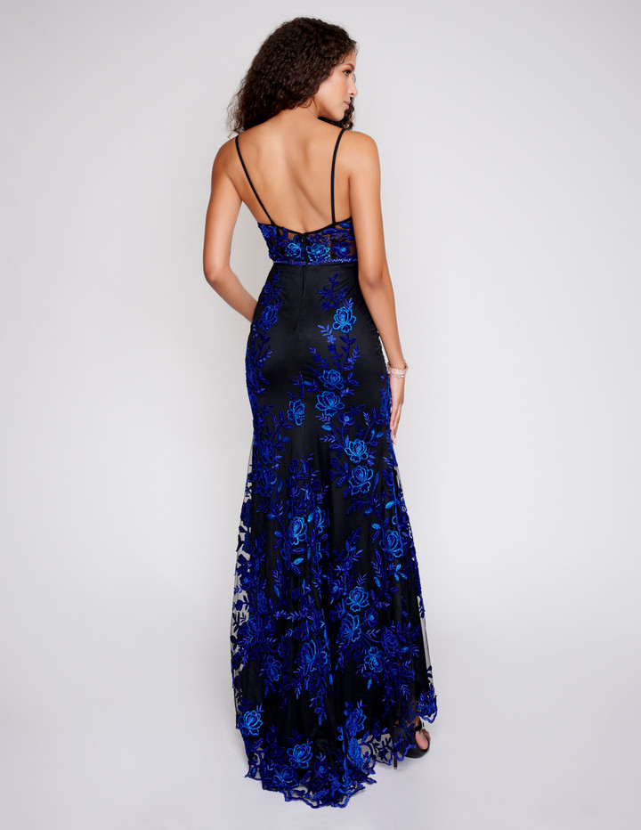 Nina Canacci 2240 V-Neck Embroidered Fitted Prom Dress