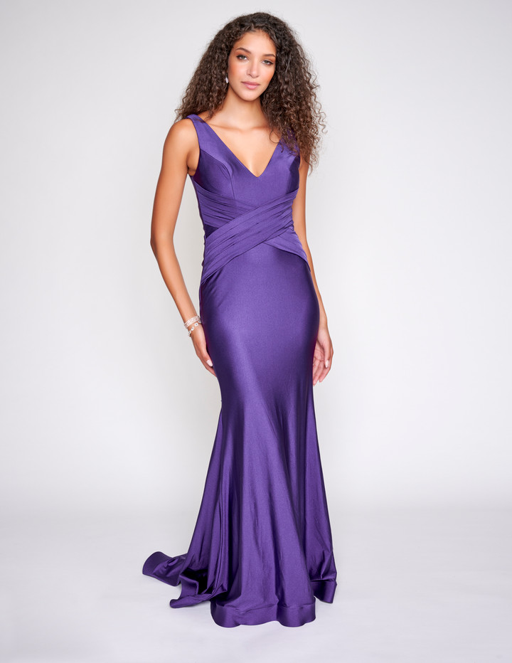 Nina Canacci 7503 Sleeveless Deep V-neck Long Prom Dress