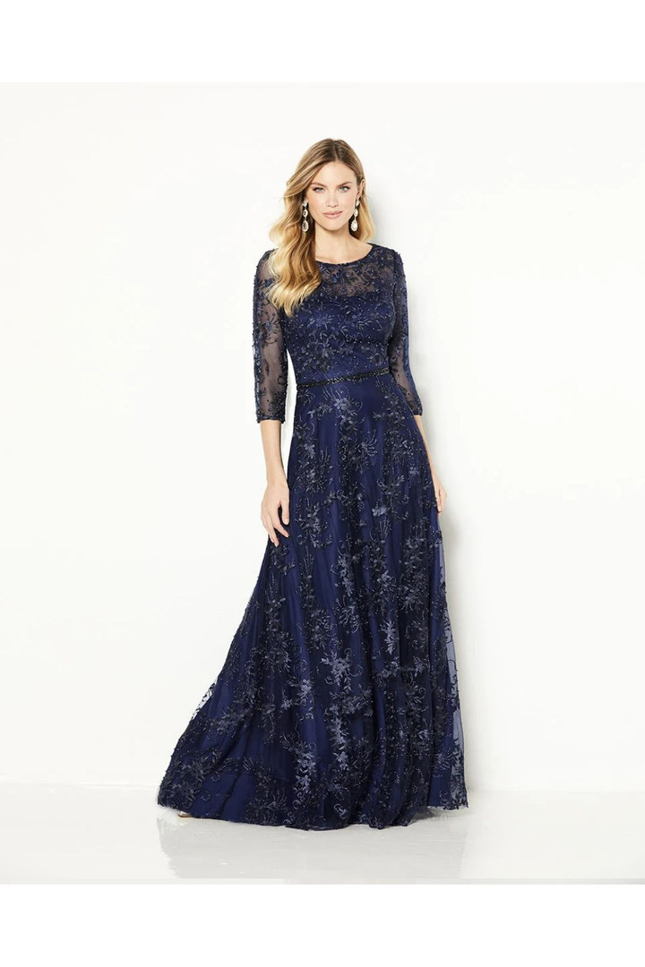 Cameron Blake by Mon Cheri 118682 Embroidered Tulle Dress