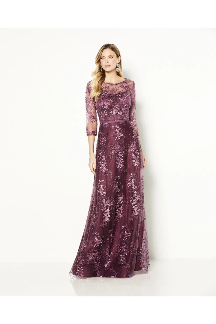 Cameron Blake by Mon Cheri 118682 Embroidered Tulle Dress