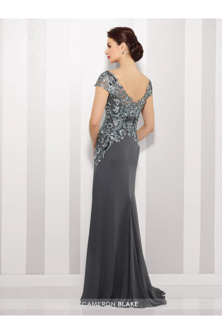 Cameron Blake by Mon Cheri 216691 Chiffon Lace Long Dress