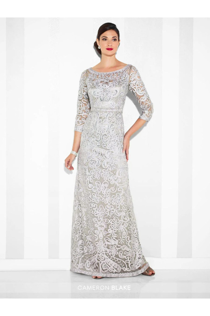 Cameron Blake by Mon Cheri 115604 Ribbon on Tulle Long Dress