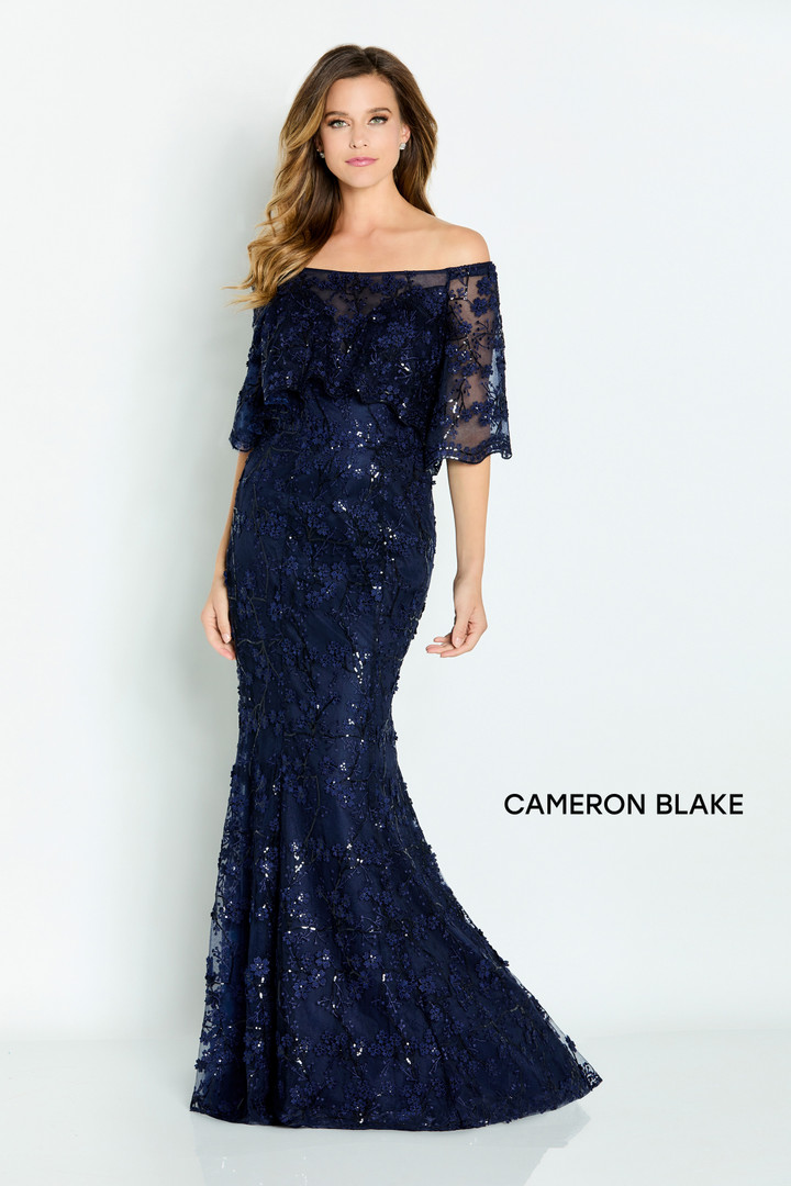 Cameron Blake by Mon Cheri CB135 Embroidered Tulle Dress