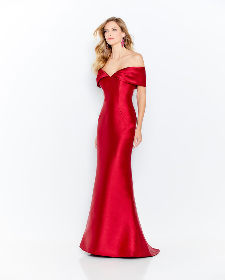 Cameron Blake by Mon Cheri 120622 Mikado V-Neck Long Dress