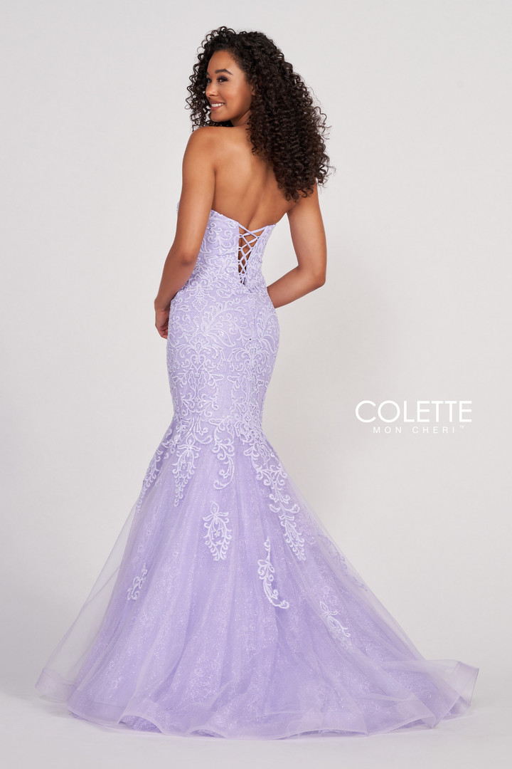 Colette by Daphne CL2005 Novelty Lace Long Prom Dress