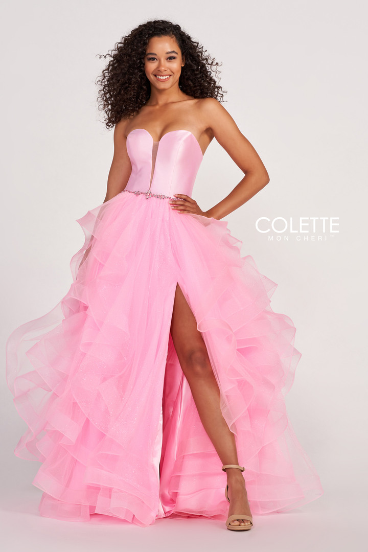 Colette by Daphne CL2006 Mikado Glitter Tulle Prom Dress