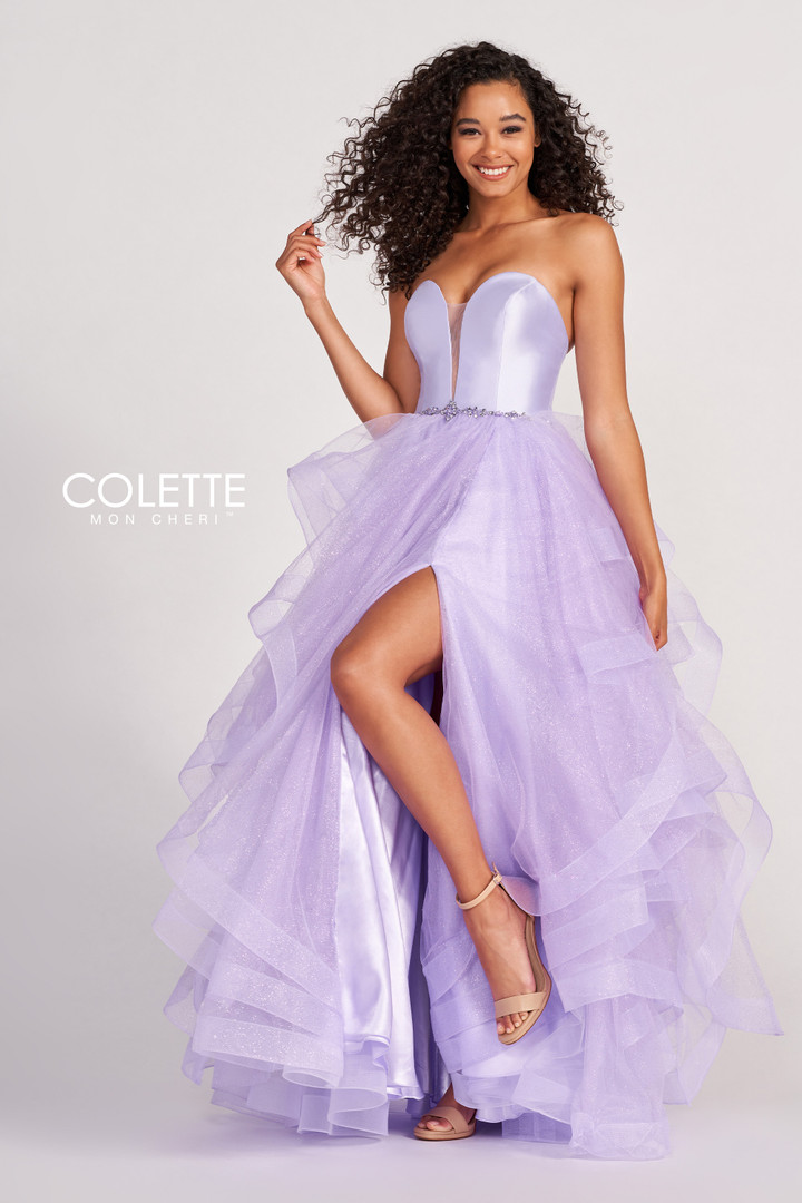 Colette by Daphne CL2006 Mikado Glitter Tulle Prom Dress