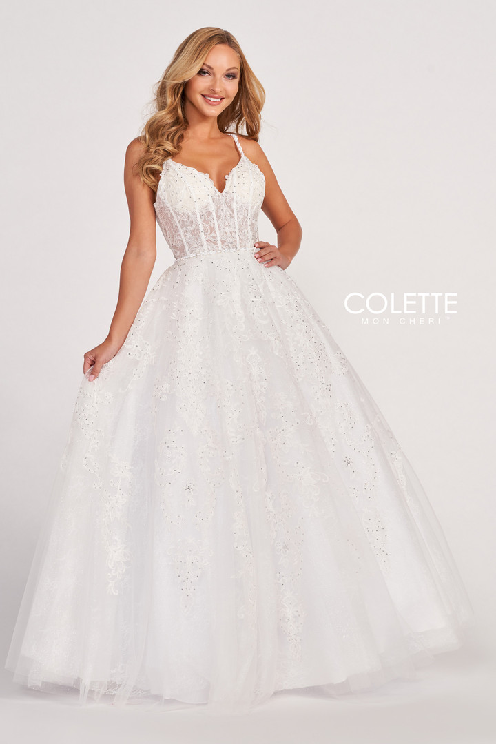 Colette by Daphne CL2026 Tulle Lace Long Prom Dress