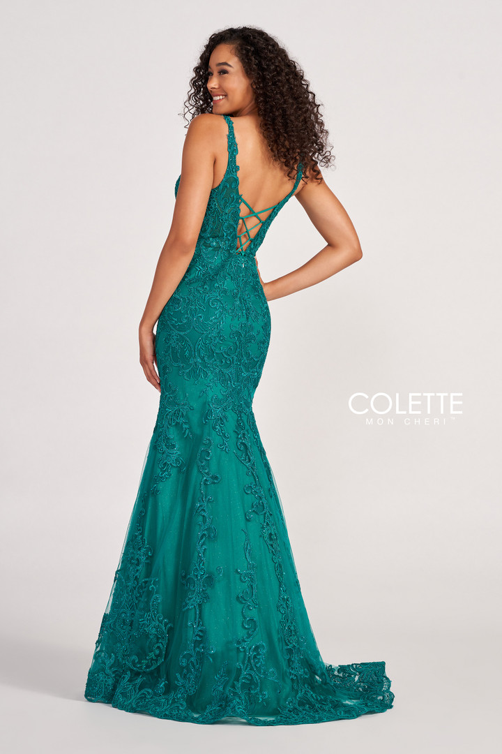 Colette by Daphne CL2036 Sleeveless Lace Long Prom Dress