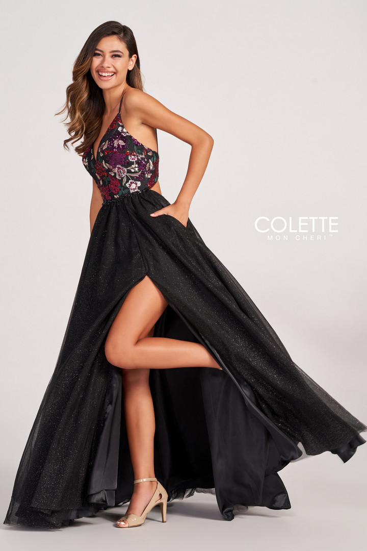 Colette by Daphne CL2039 Glitter Tulle Sequin Prom Dress