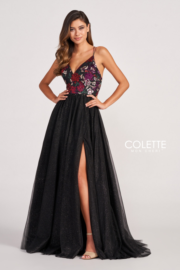 Colette by Daphne CL2039 Glitter Tulle Sequin Prom Dress