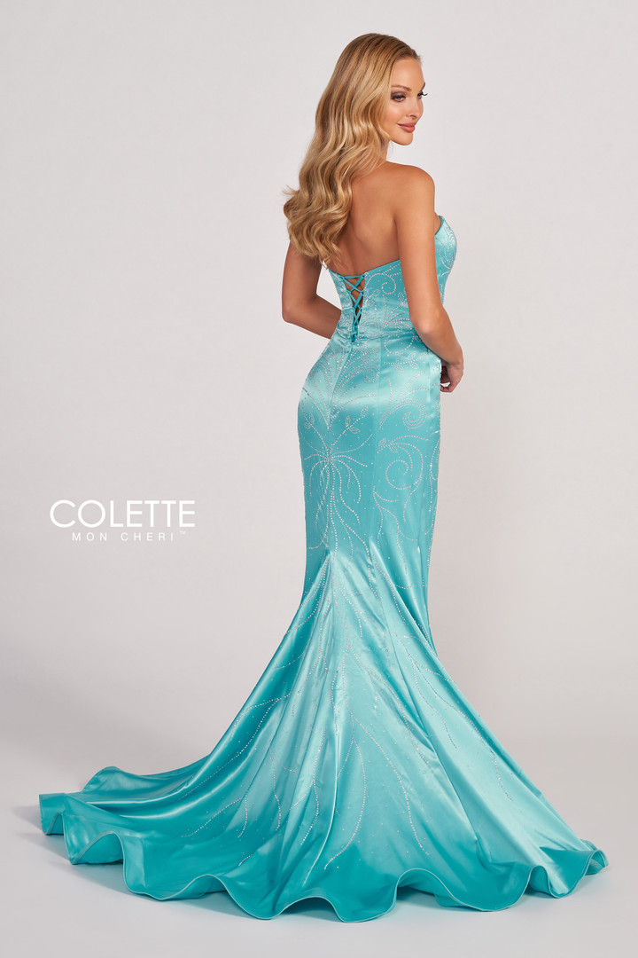 Colette by Daphne CL2045 Heavy Stretch Satin Prom Dress