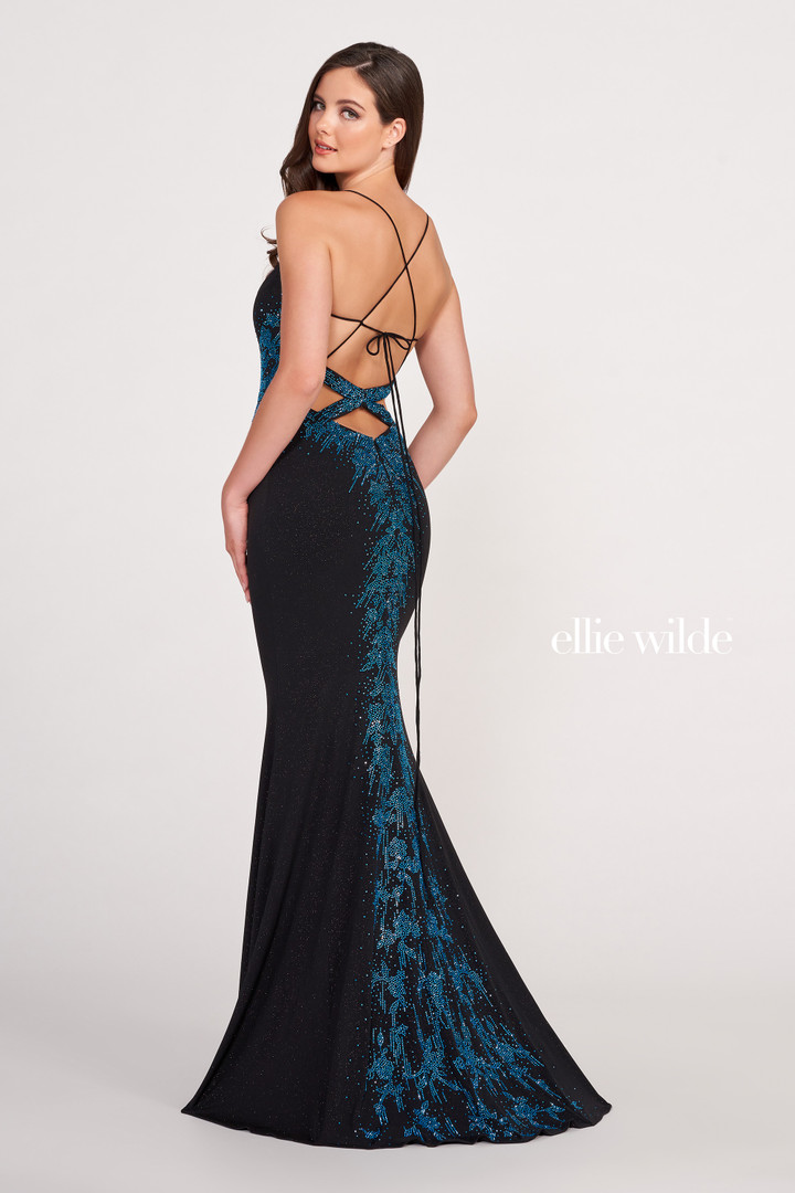 Ellie Wilde by Mon Cheri EW34075 Glitter Jersey Long Dress