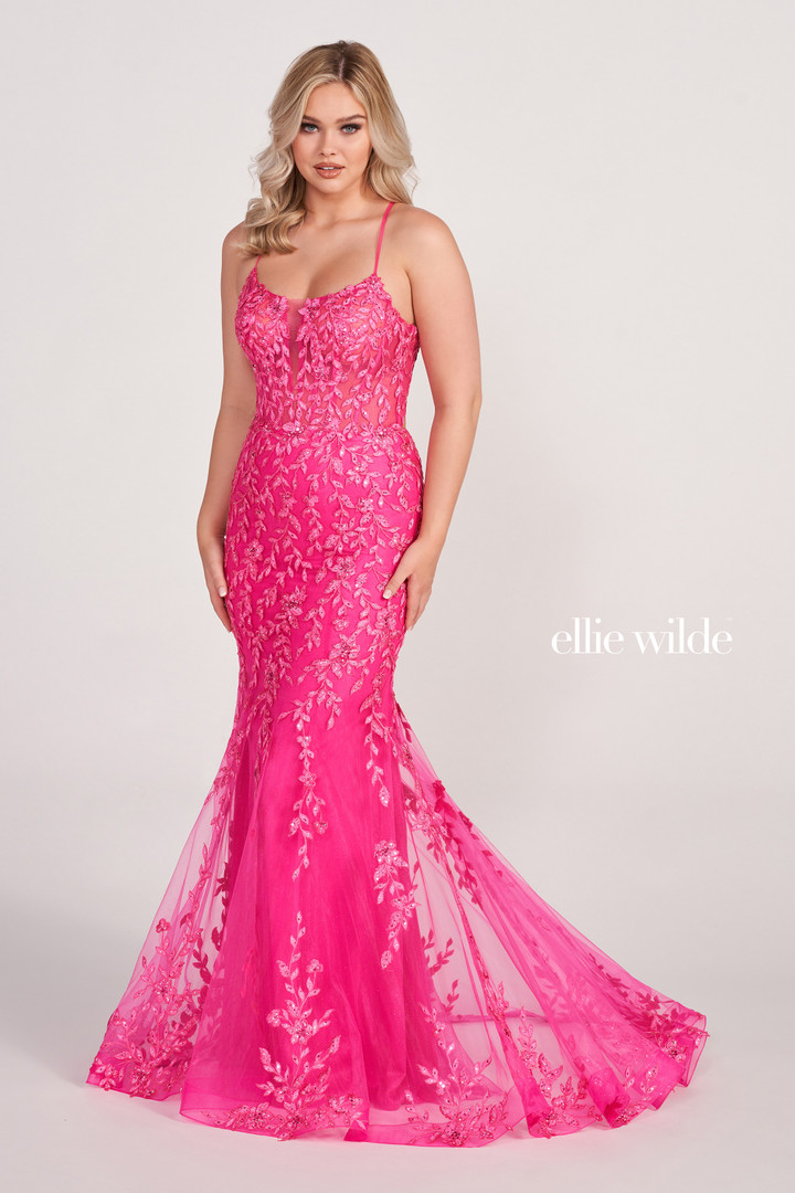 Ellie Wilde by Mon Cheri EW34090 Embroidered Lace Long Dress