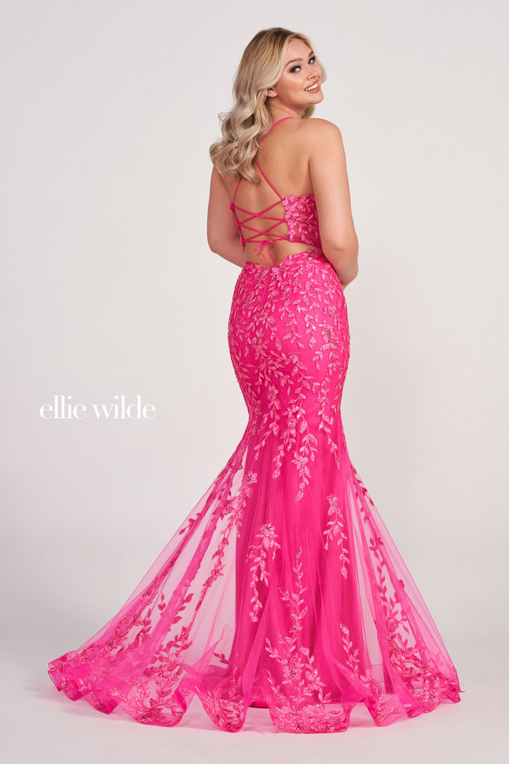 Ellie Wilde by Mon Cheri EW34090 Embroidered Lace Long Dress