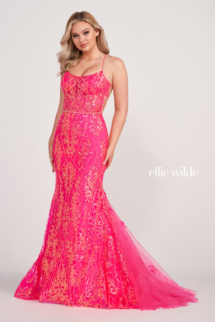 Ellie Wilde by Mon Cheri EW34023 Glitter Tulle Jersey Dress
