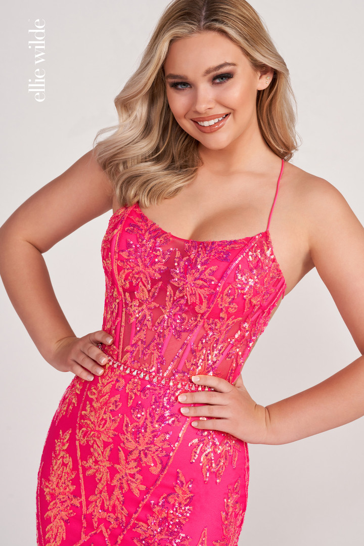 Ellie Wilde by Mon Cheri EW34023 Glitter Tulle Jersey Dress