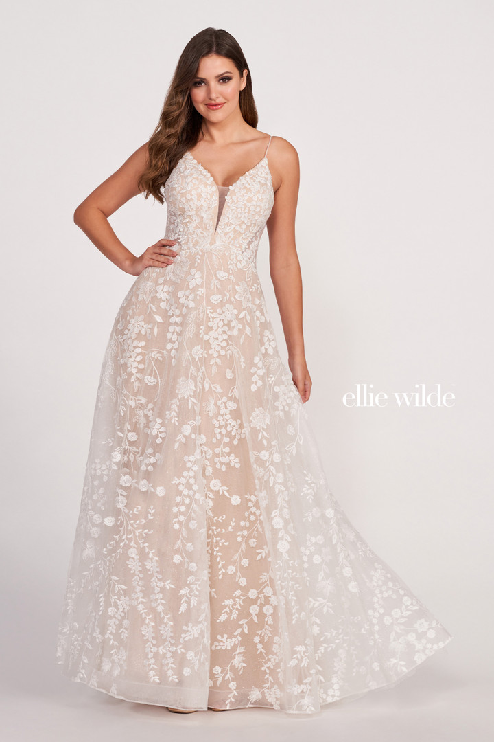 Ellie Wilde by Mon Cheri EW34048 Embroidered Lace Long Dress