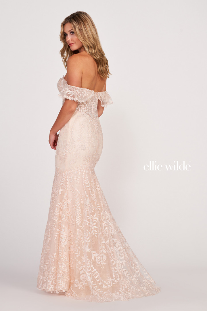 Ellie Wilde by Mon Cheri EW34049 Embroidered Lace Long Dress