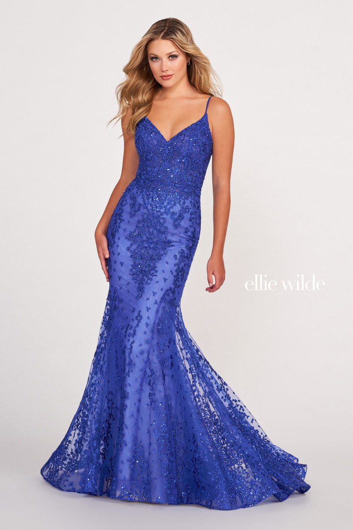 Ellie Wilde by Mon Cheri EW34030 Embroidered Lace Long Dress