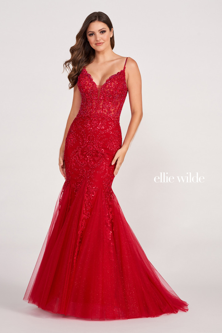 Ellie Wilde by Mon Cheri EW34033 Embroidered Tulle Dress