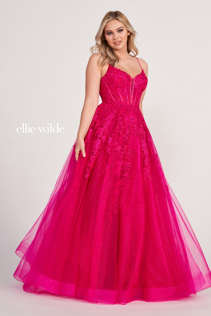 Ellie Wilde by Mon Cheri EW34036 Embroidered Lace Long Dress