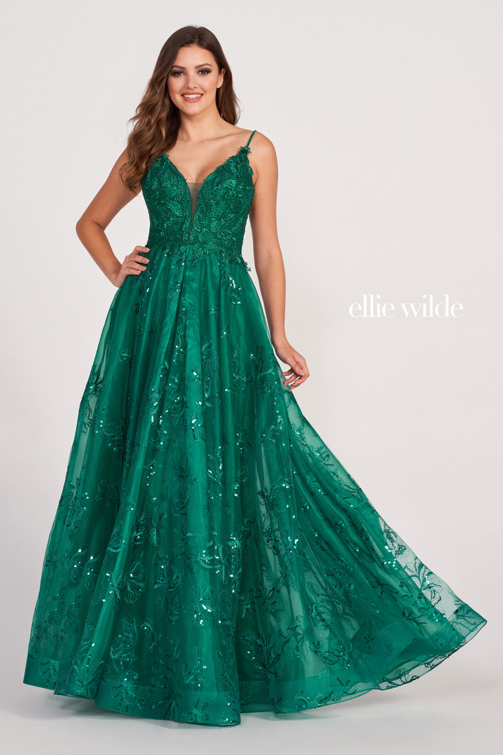 Ellie Wilde by Mon Cheri EW34051 Embroidered Lace Long Dress