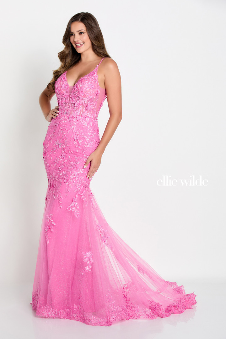Ellie Wilde by Mon Cheri EW34067 Glitter Tulle Jersey Dress