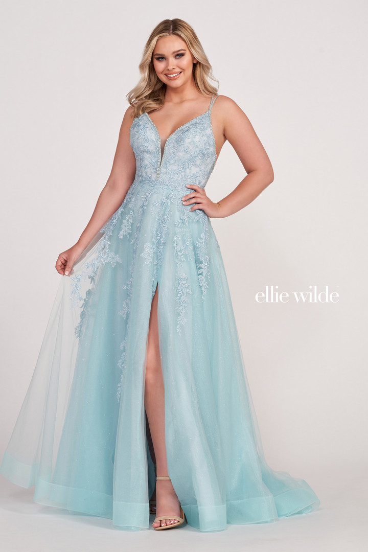 Ellie Wilde by Mon Cheri EW34095 Embroidered Lace Long Dress