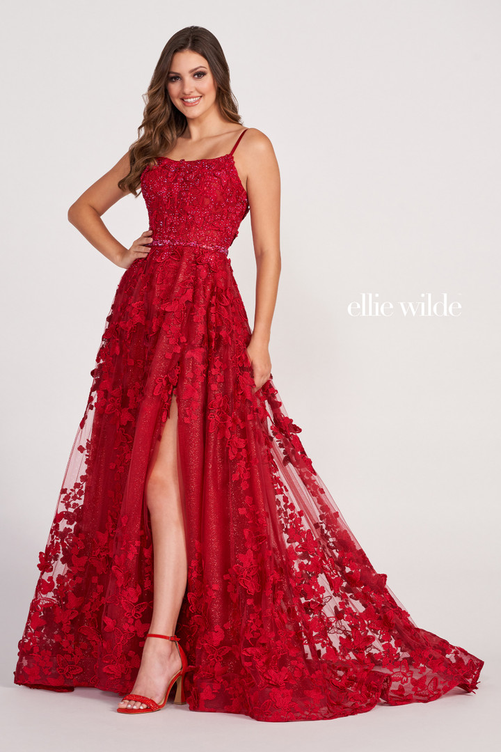 Ellie Wilde by Mon Cheri EW34109 Embroidered Lace Long Dress