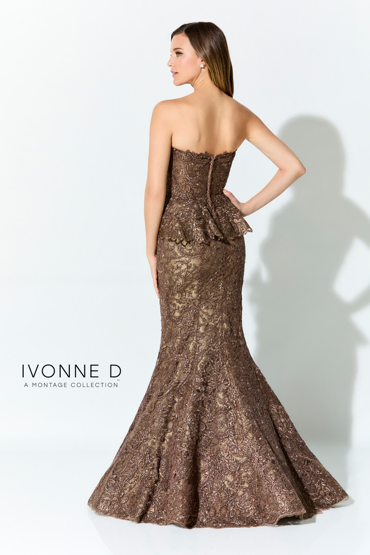 Ivonne D by Mon Cheri ID921 Allover Lace Taffeta Long Dress