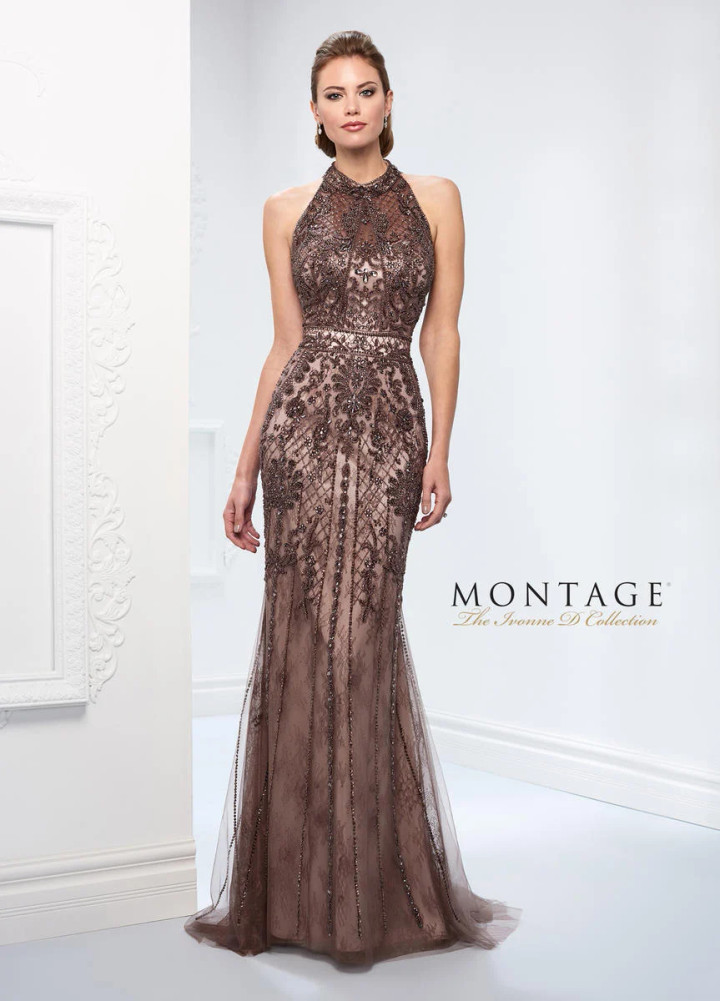 Ivonne D by Mon Cheri 218D27 Hand Beads Overlace Long Dress