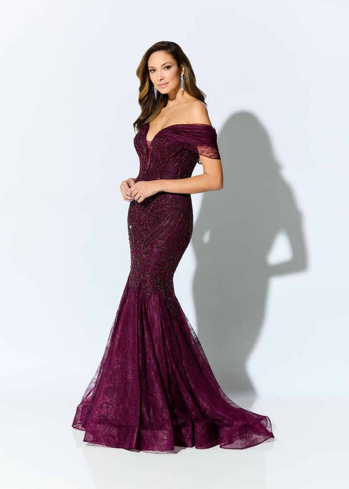 Ivonne D by Mon Cheri ID904 Allover Lace Beaded Bodice Dress