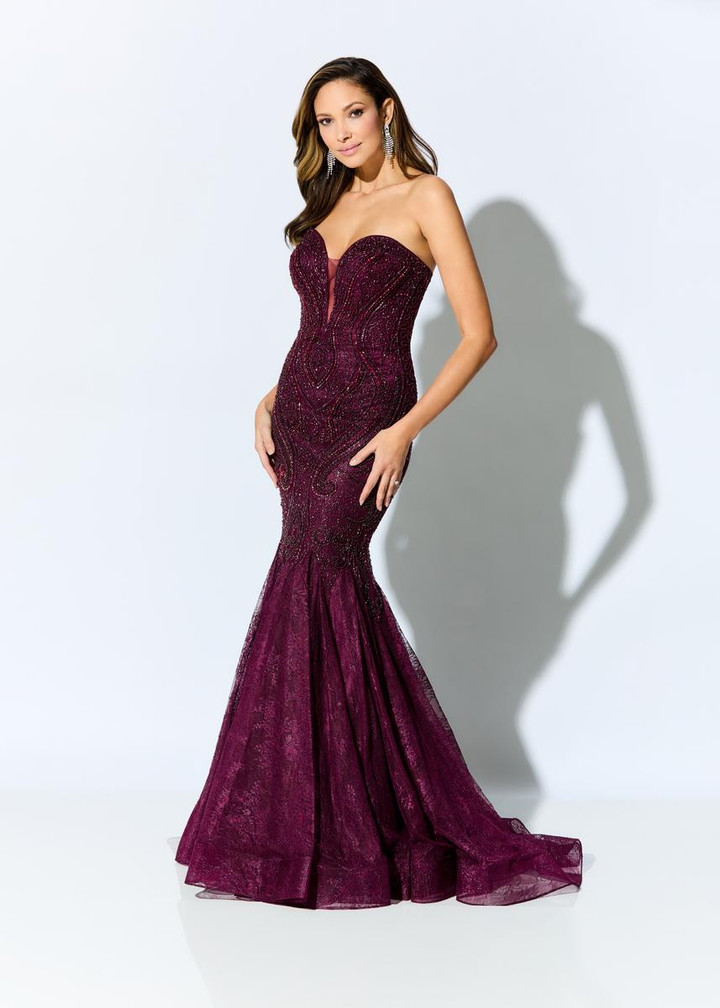 Ivonne D by Mon Cheri ID904 Allover Lace Beaded Bodice Dress