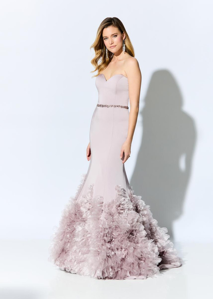 Ivonne D by Mon Cheri ID909 Crepe 3D Organza Layered Dress