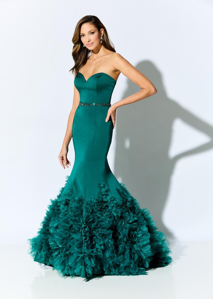 Ivonne D by Mon Cheri ID909 Crepe 3D Organza Layered Dress