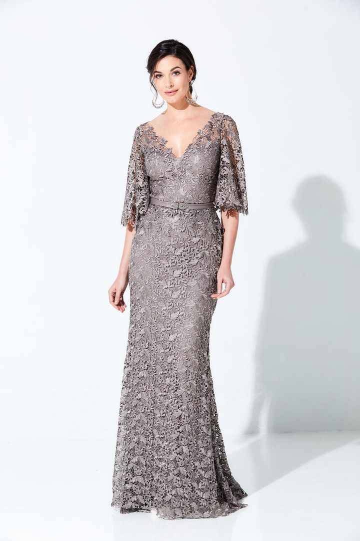 Ivonne D by Mon Cheri 220D29 V-neck Guipure Lace Long Dress