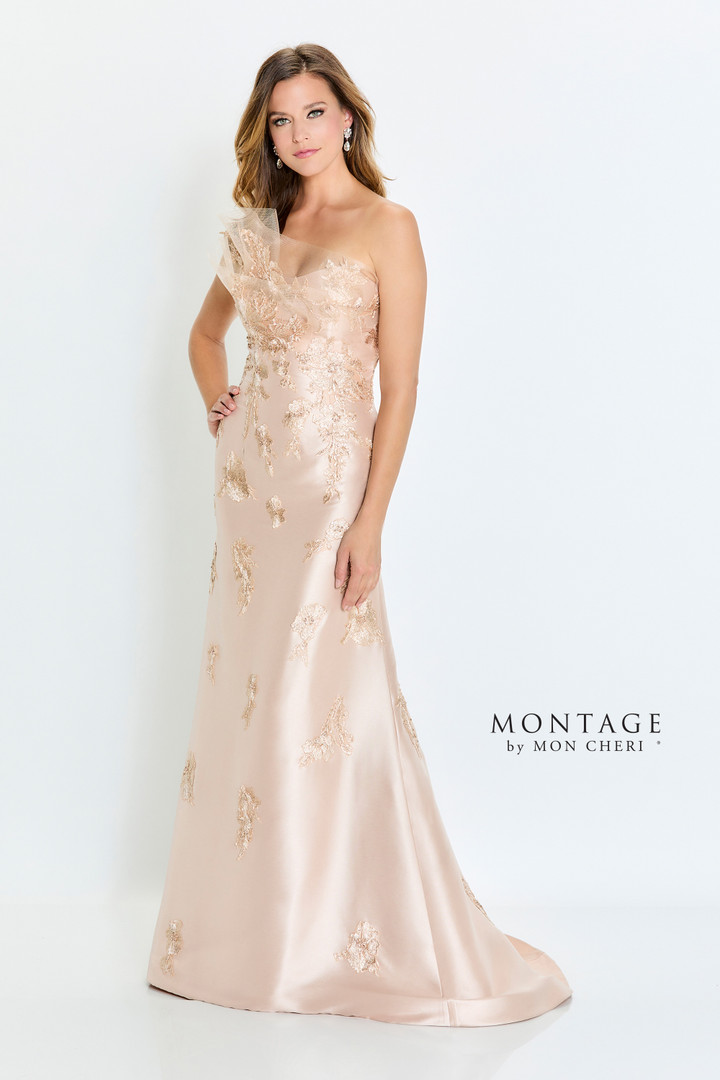 Montage by Mon Cheri M520 Mikado Sweetheart Neck Long Dress
