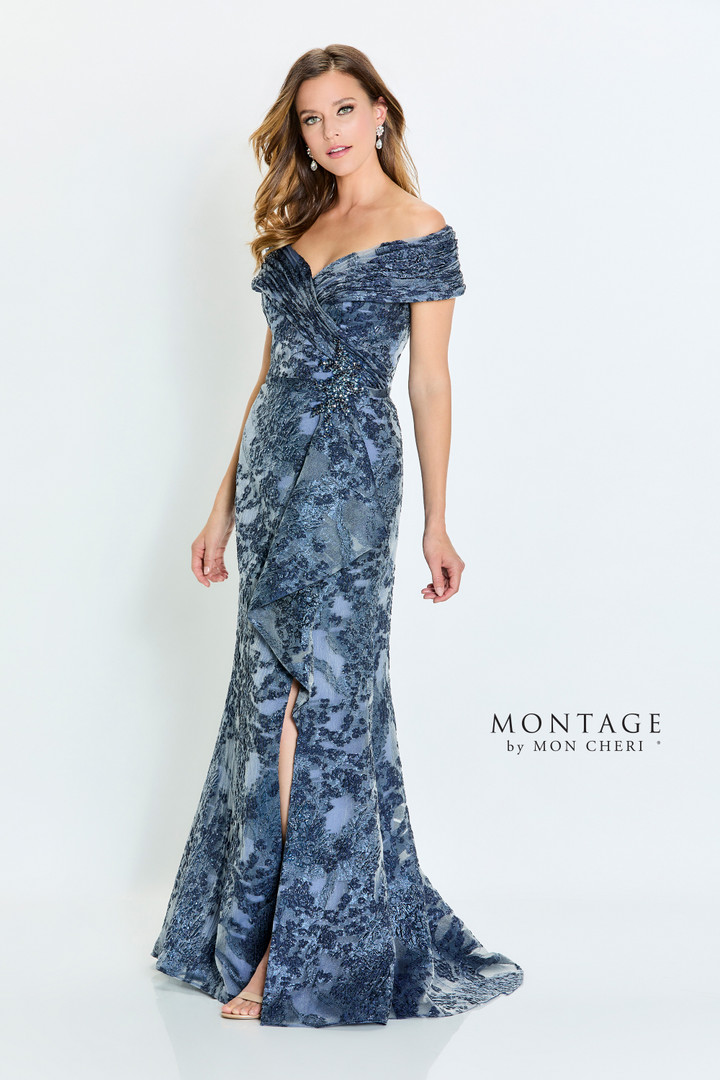 Montage by Mon Cheri M524 Novelty Organza Off Shoulder Dress