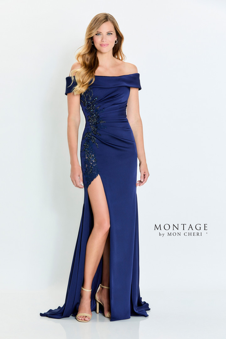 Montage by Mon Cheri M535 Stretch Crepe Sleeveless Dress