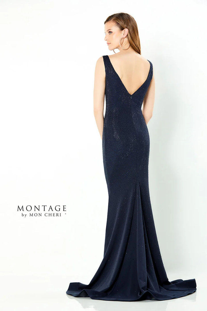 Montage by Mon Cheri 220950S Heavy Jersey Stone Accent Dress