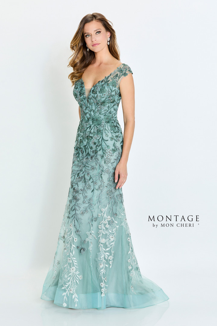 Montage by Mon Cheri M522 Tulle Net Embroidery Long Dress