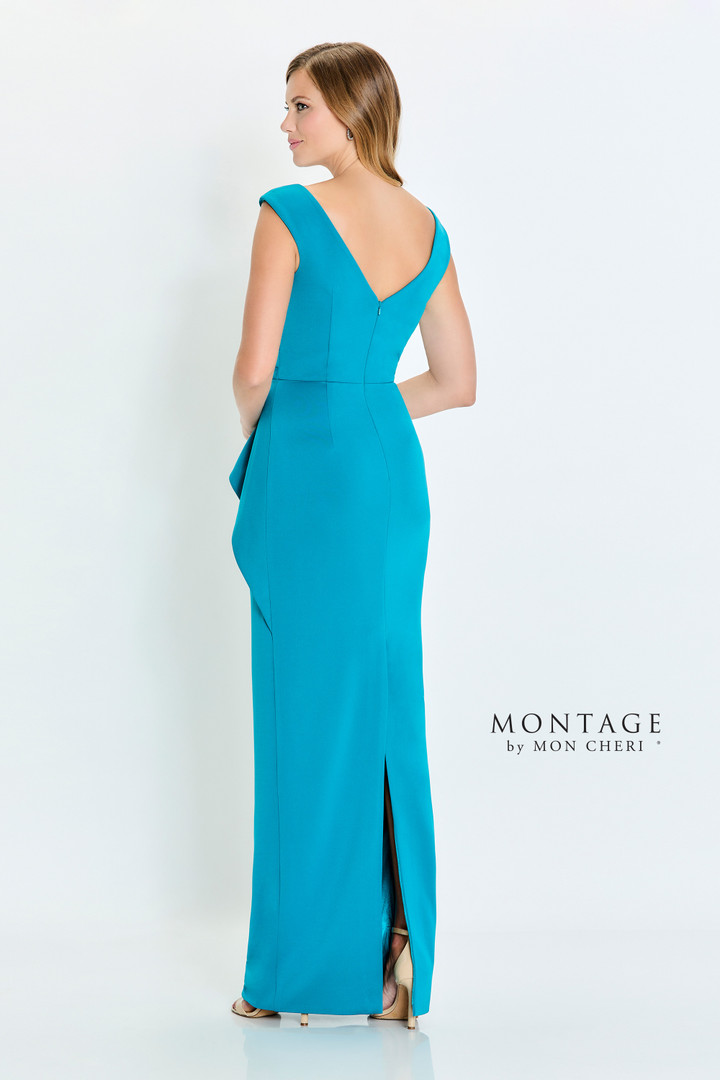 Montage by Mon Cheri M537 Stretch Crepe V-Neck Long Dress